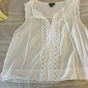 Point Sur for J Crew white sleeveless lightweight top